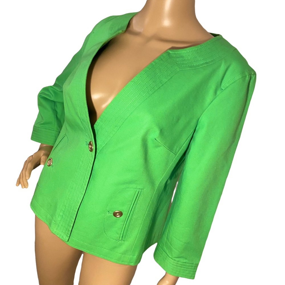 Talbots | Lime Green Single Button Jacket - image 4